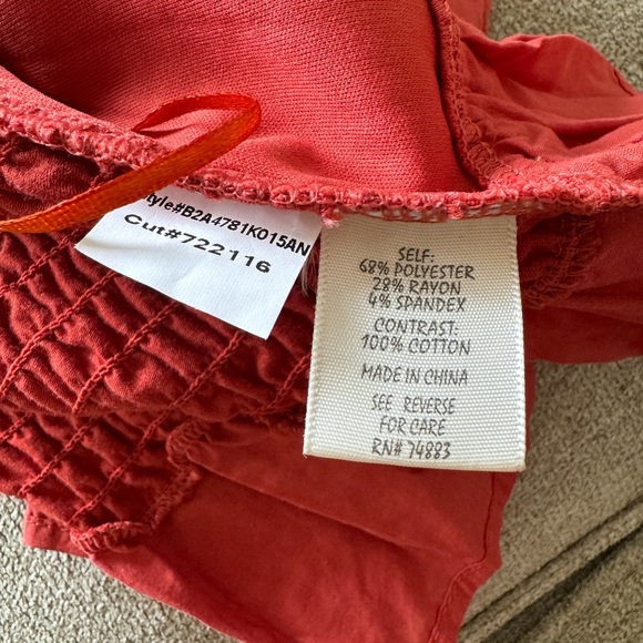 Adiva tank top style top orange ruffle details size small NWTS spandex back - Picture 3 of 4